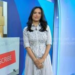 Emilie’s white striped smocked shirtdress on Today