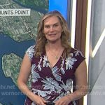 Emily's burgundy floral wrap dress on Today