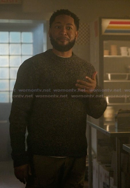 Emmett’s gray sweater on The Chi