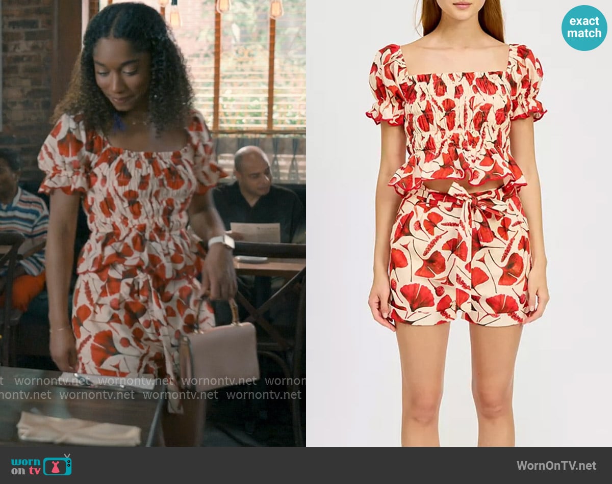 En Saison Josie Crop Top & Josie Belted Shorts worn by  Jessica Whitley (Iman Benson) on Sweet Magnolias