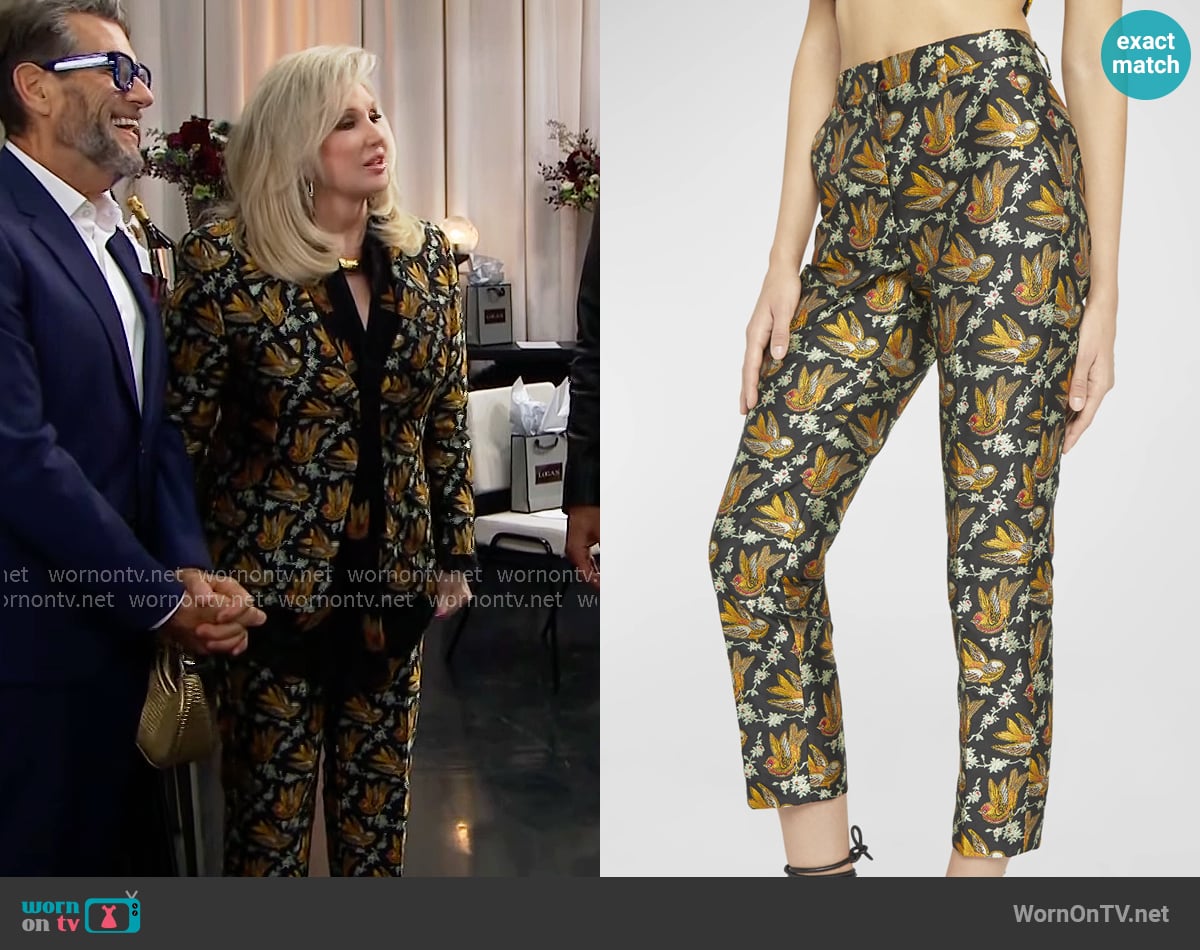Etro Lily Bird Jacquard Pants worn by Dottie (Morgan Fairchild) on The Bold and the Beautiful