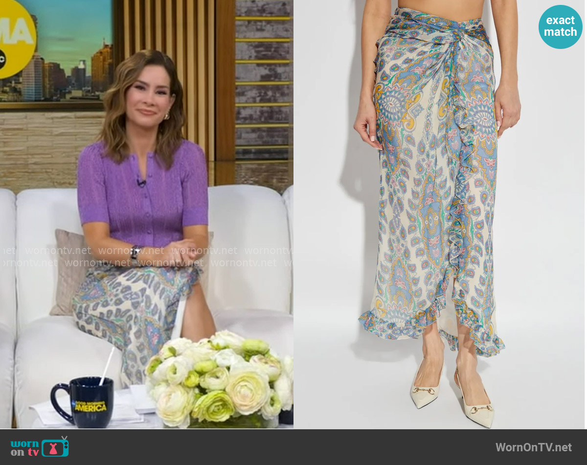 Etro Silk Skirt worn by Rebecca Jarvis on Good Morning America