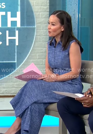 Eva Pilgrim’s blue jumpsuit on CBS Mornings