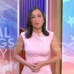 Eva Pilgrim's pink ruched front dress on CBS Mornings