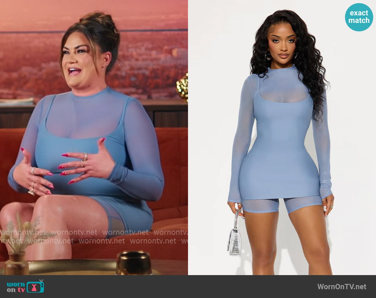 Fashion Nova Anya Form 2 Piece Double Lined Mini Dress - Dusty Blue worn by Brittany Cartwright on The Valley