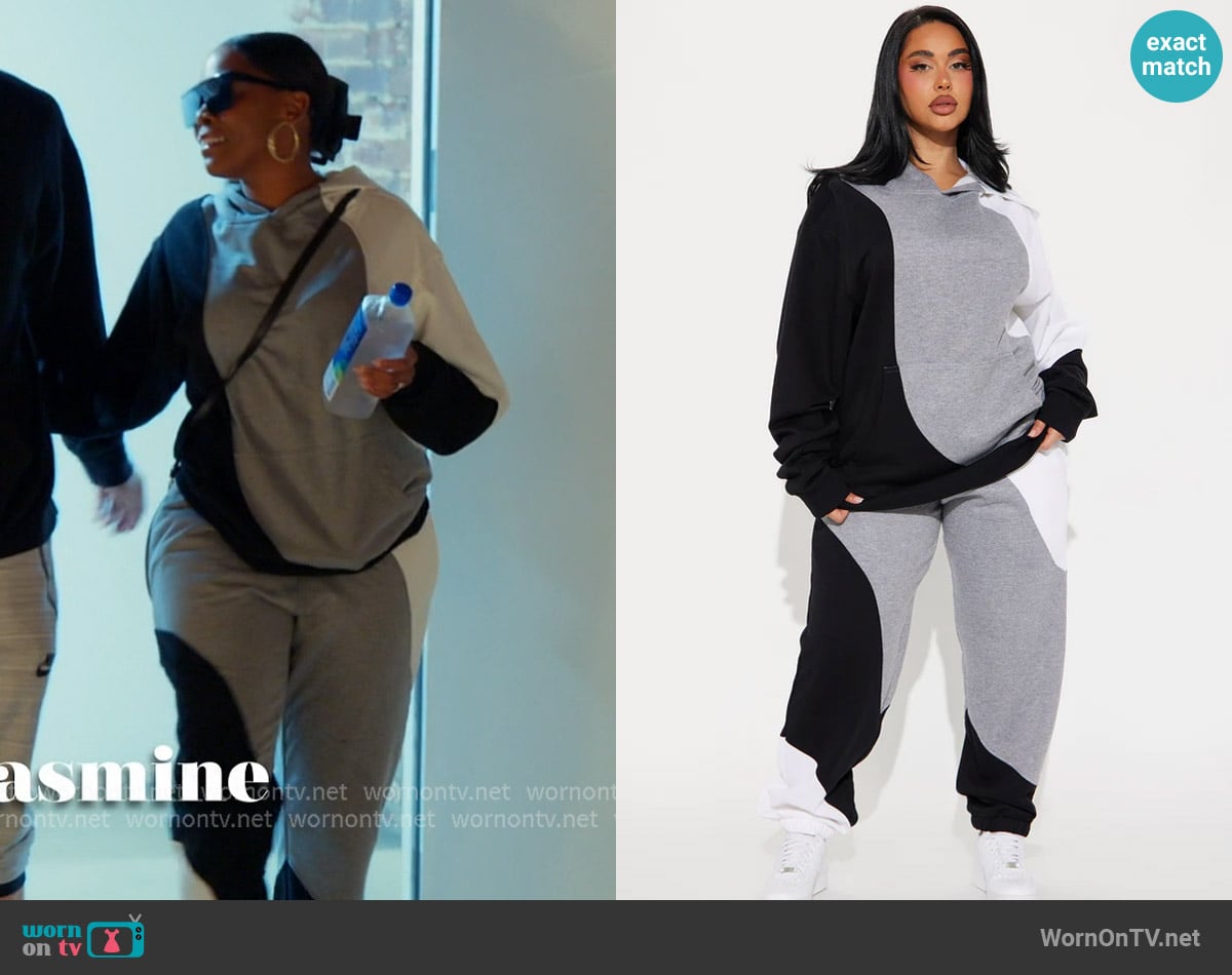 Fashion Nova Cloudy Days Fleece Pant Set worn by Jasmine Goode on The Valley