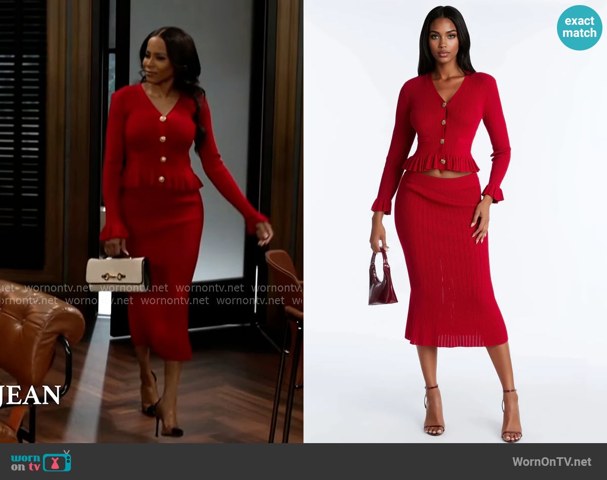 Fashion Nova Johane Sweater Midi Skirt Set worn by Hayley Lawson (Marquita Goings) on Beyond the Gates