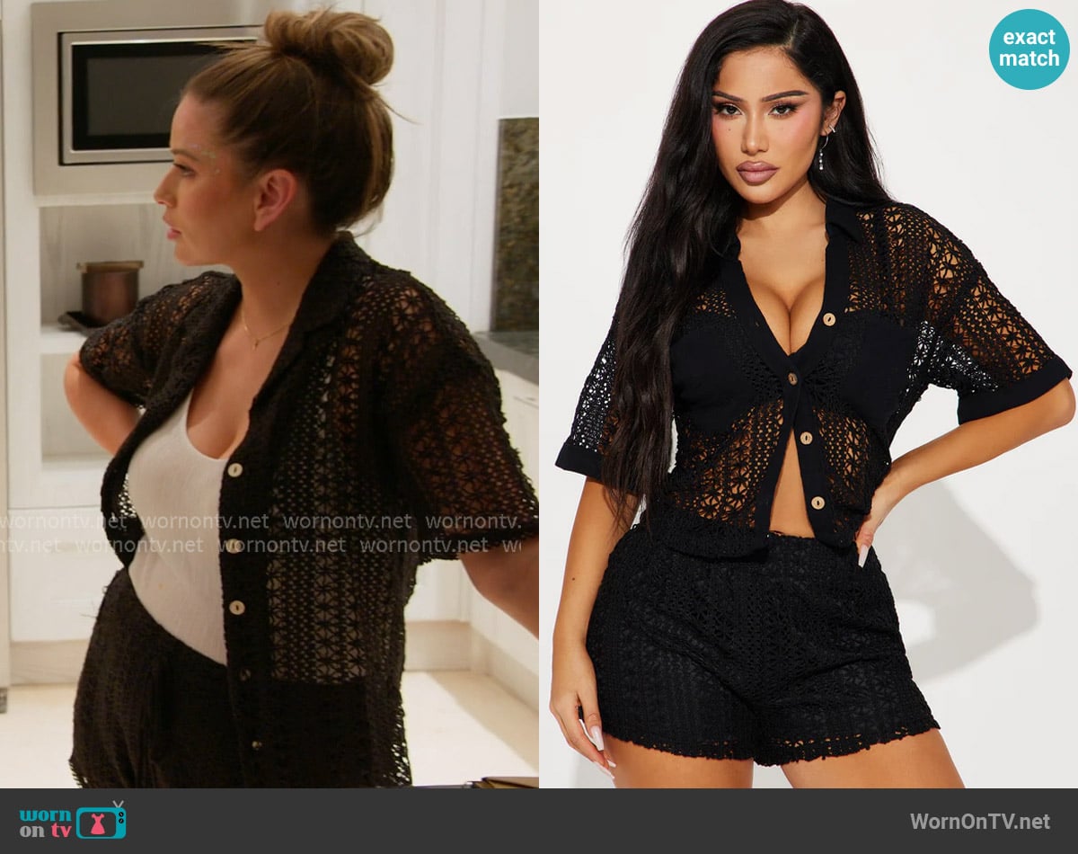 Fashion Nova Meet At Dawn Crochet Short Set worn by Nia Booko on The Valley