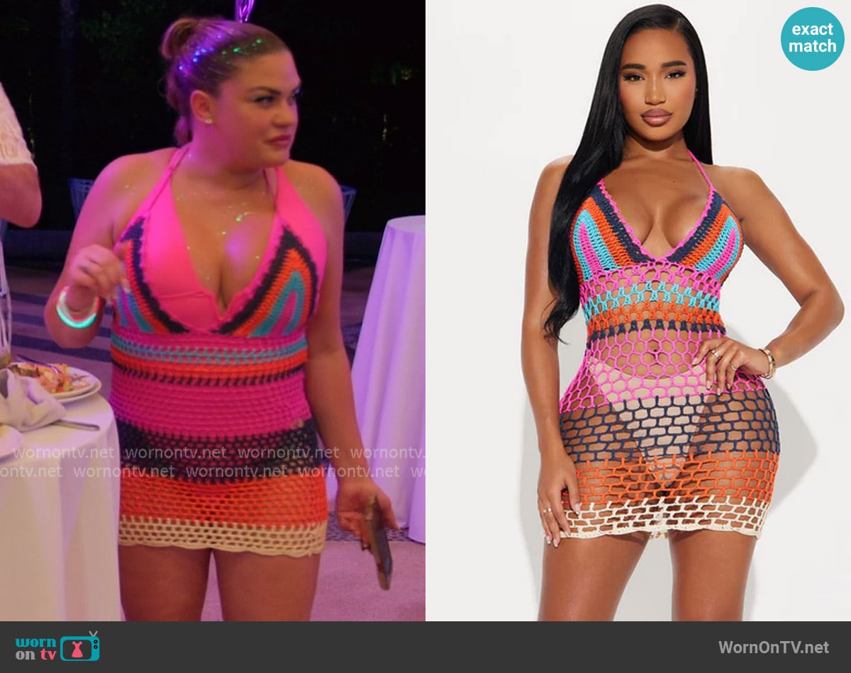 Fashion Nova Priscilla Crochet Cover Up Dress worn by Brittany Cartwright on The Valley