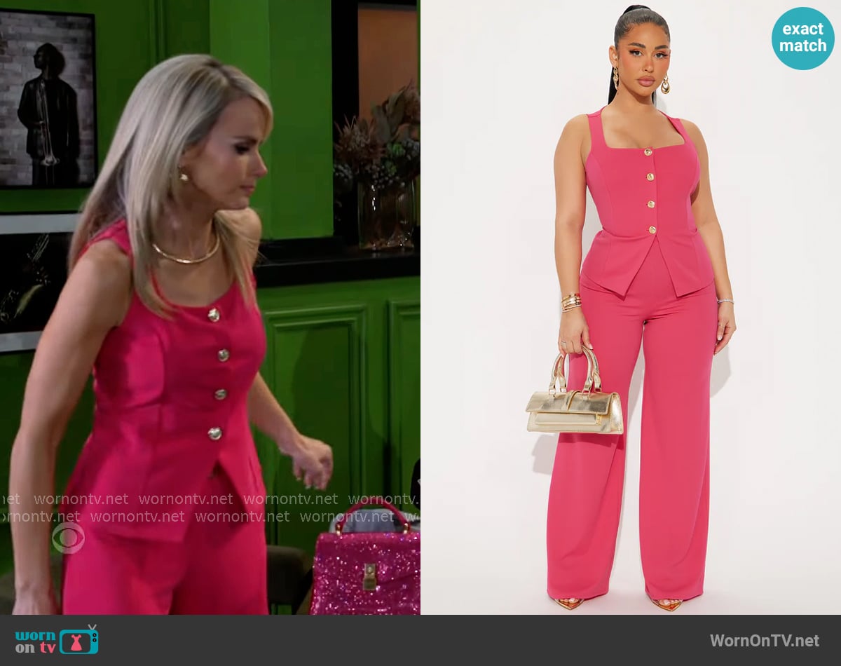 Fashion Nova Ready For Business Office Vest Wide Leg Pant Set worn by Vanessa McBride (Lauren Buglioli) on Beyond the Gates