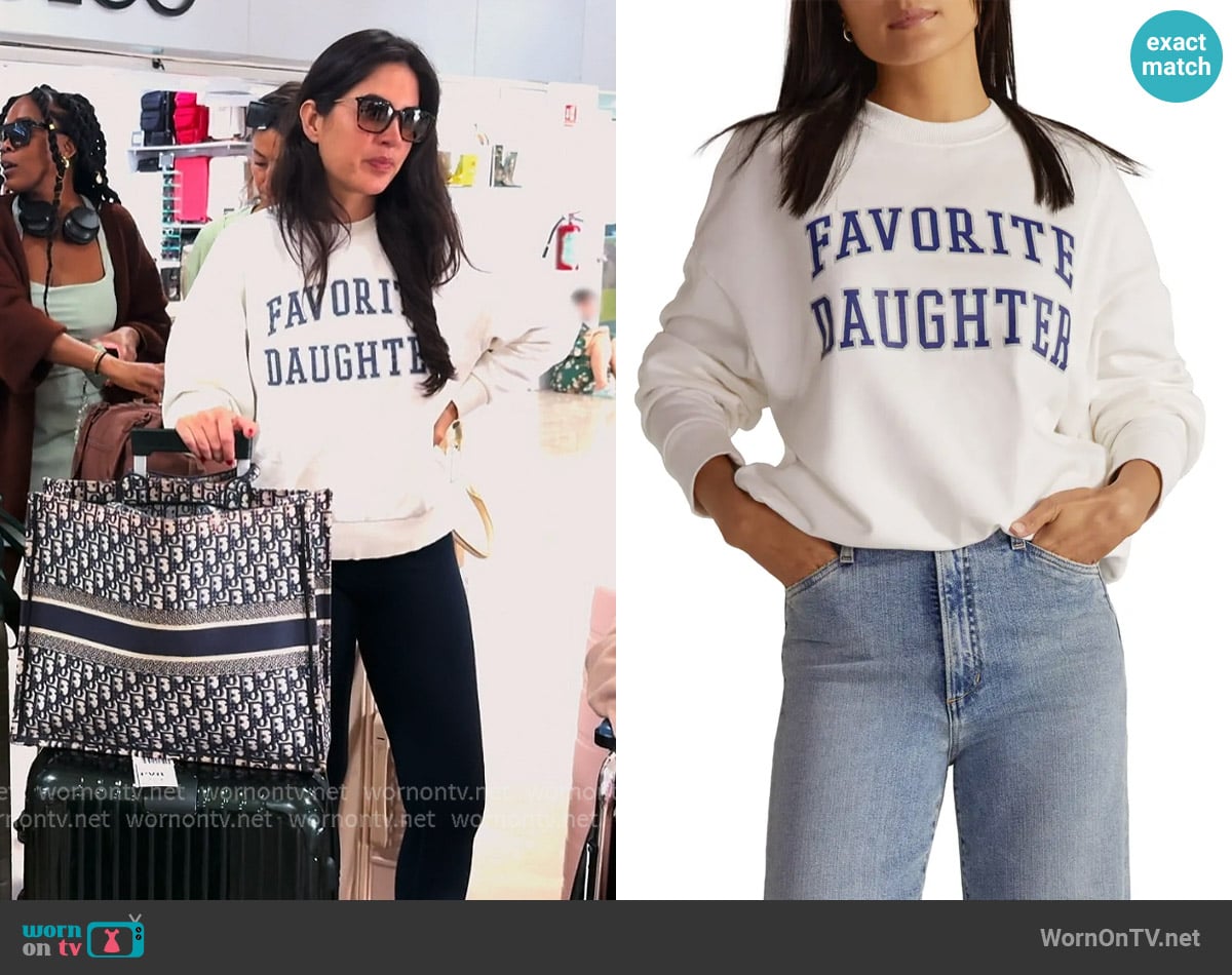 Favorite Daughter Collegiate Cotton Blend Sweatshirt worn by Michelle Saniei on The Valley