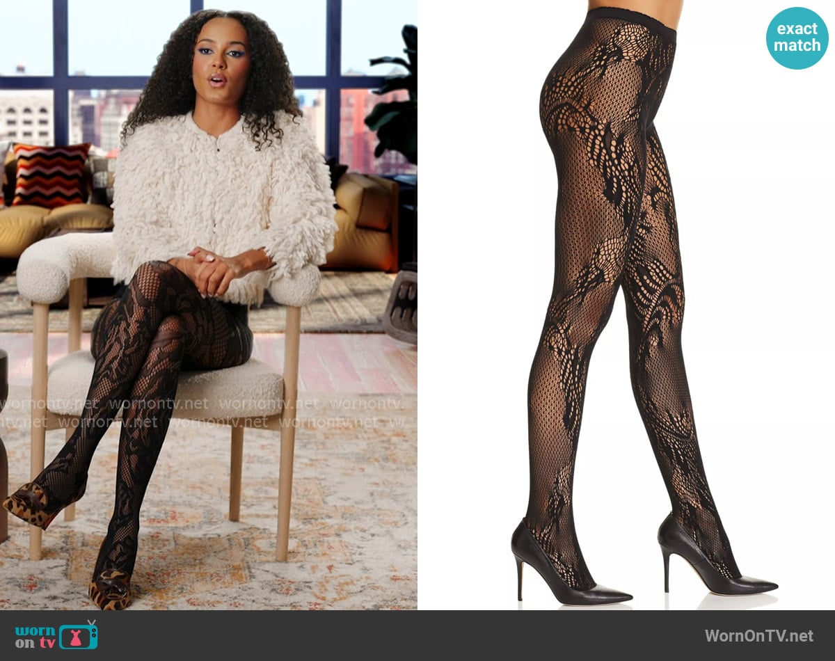 Feather Lace Tights Natori worn by Ava Dash on Next Gen NYC
