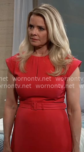 Felicia’s pink belted dress on General Hospital