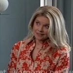 Felicia’s red floral button down shirt on General Hospital