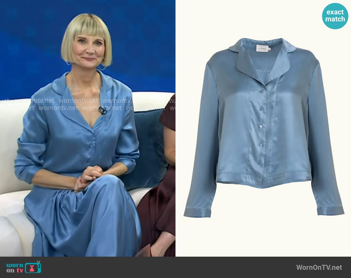 Flannel Essential Silk Shirt in Steel worn by Kerri Kenney-Silver on Today