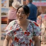 floral gathered v-neck dress on Sweet Magnolias