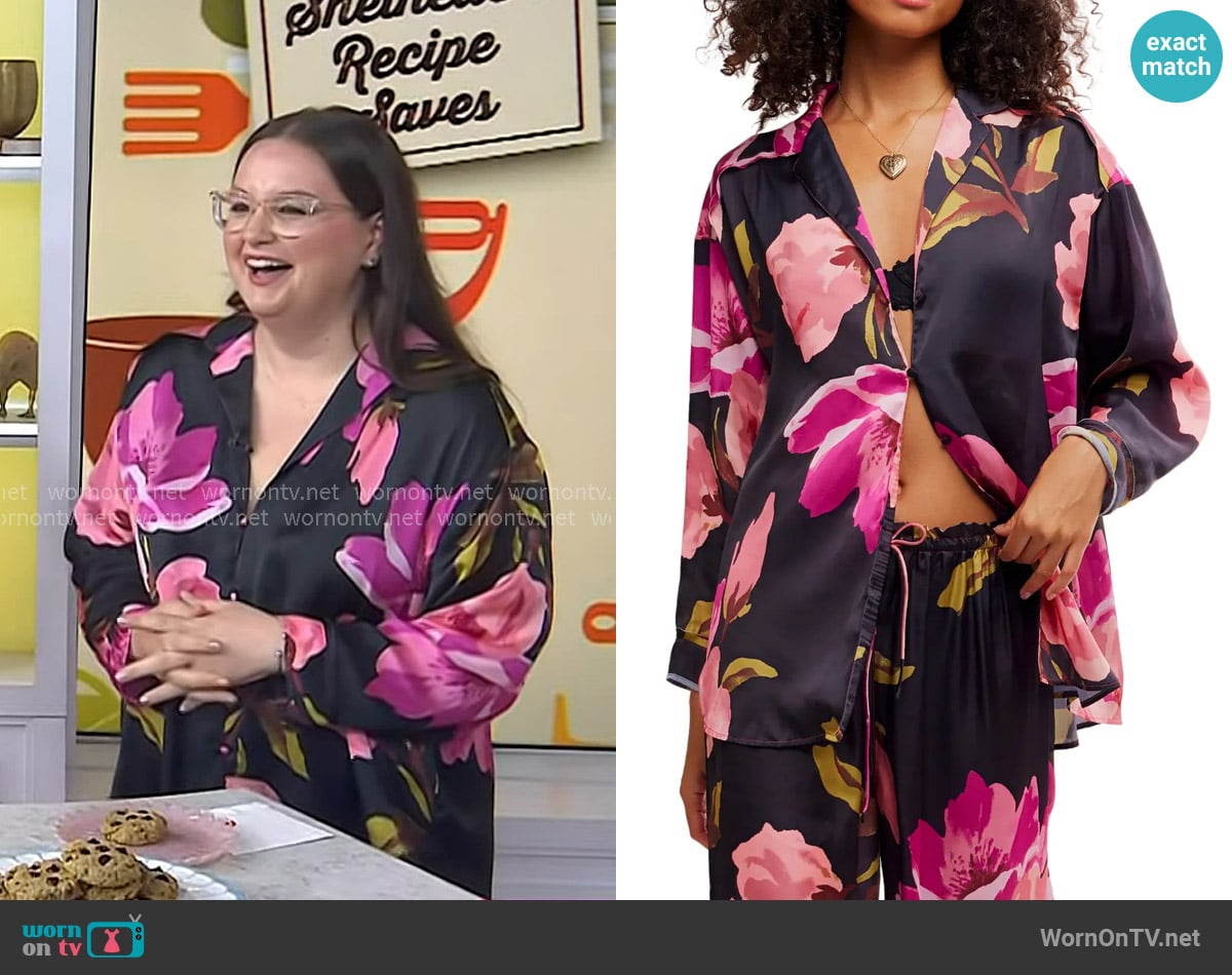Krissy Downey’s black floral shirt on Today