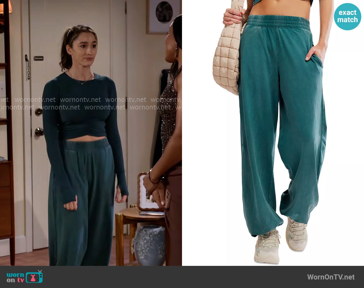 Ashley’s green sweatpants on Beyond the Gates Ashley’s green sweatpants on Beyond the Gates