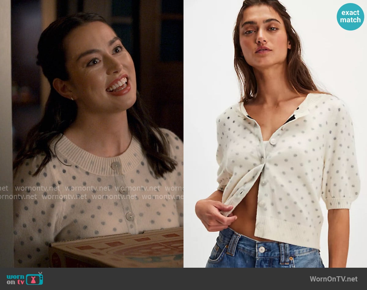Free People Isla Patterned Cardi worn by Annie Sullivan (Anneliese Judge) on Sweet Magnolias