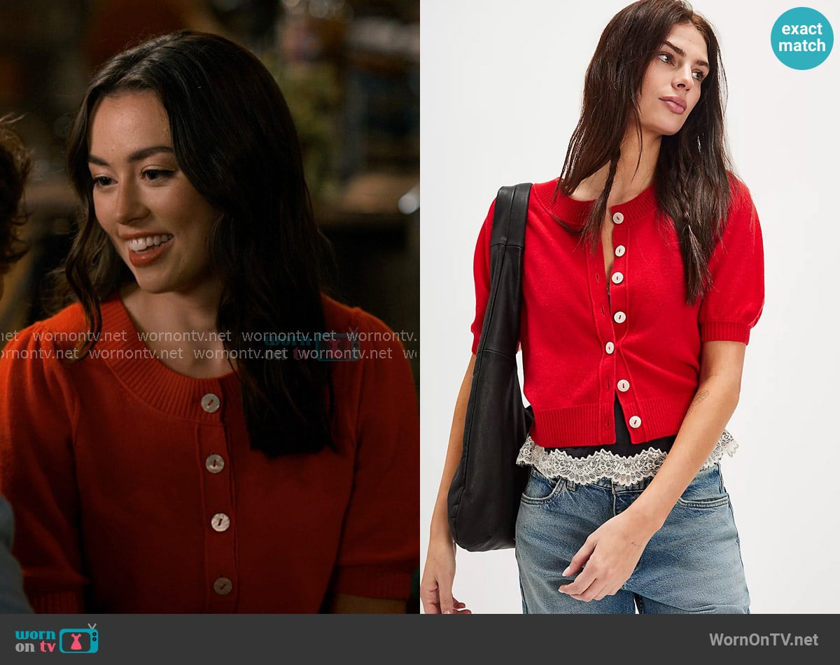 Free People Isla Solid Cardigan worn by Annie Sullivan (Anneliese Judge) on Sweet Magnolias