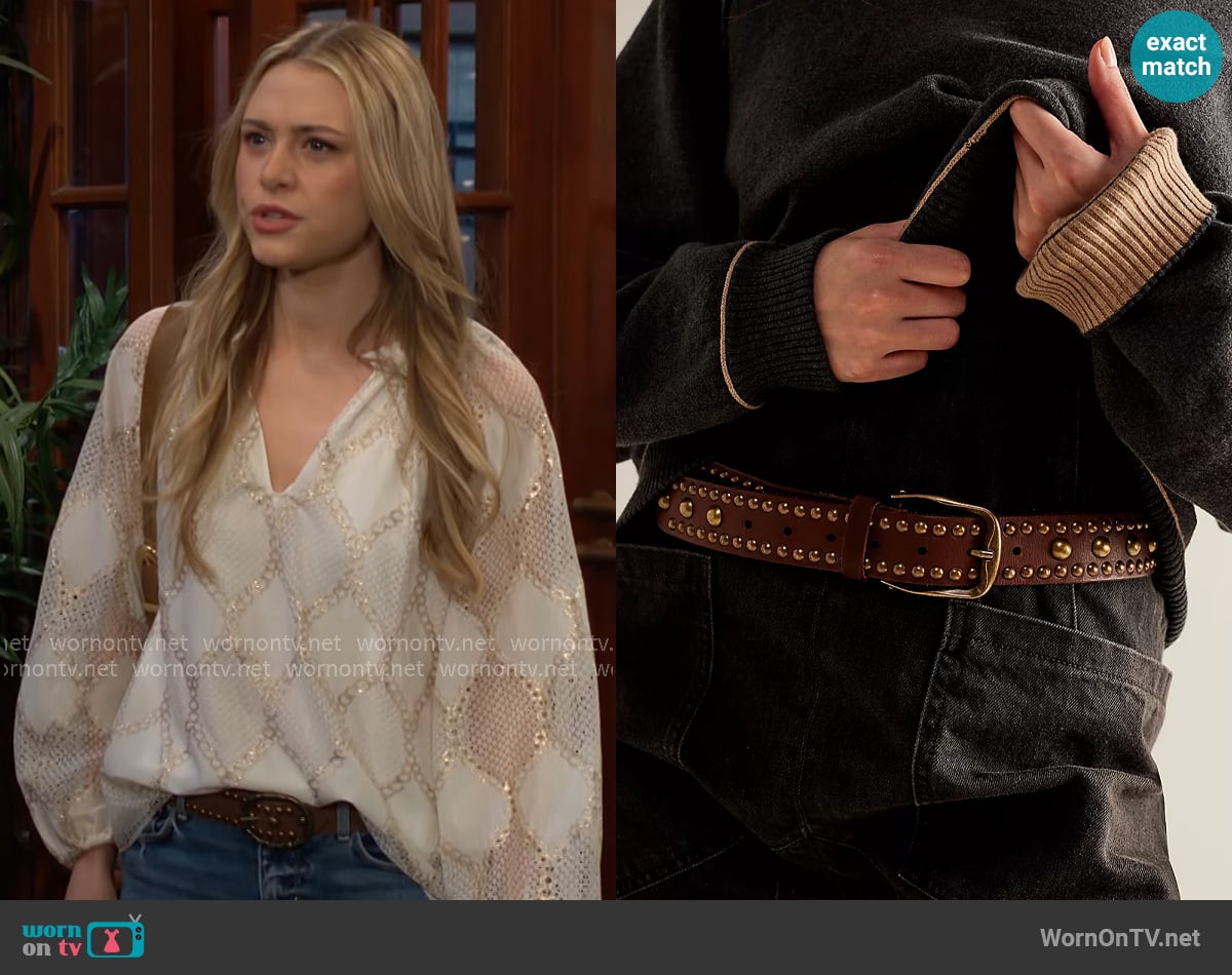 Claire’s studded belt on The Young and the Restless