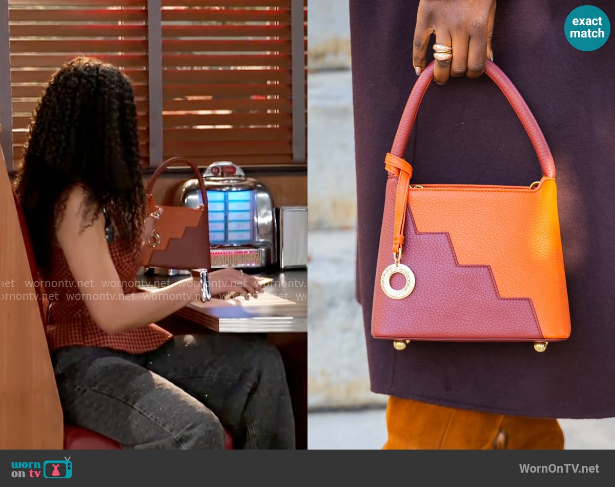 F&W Style ChelseaKat Bag in Pumpkin Spice worn by Chelsea Hamilton (RhonniRose Mantilla) on Beyond the Gates