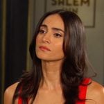 Gabi’s red floral mini dress on Days of our Lives