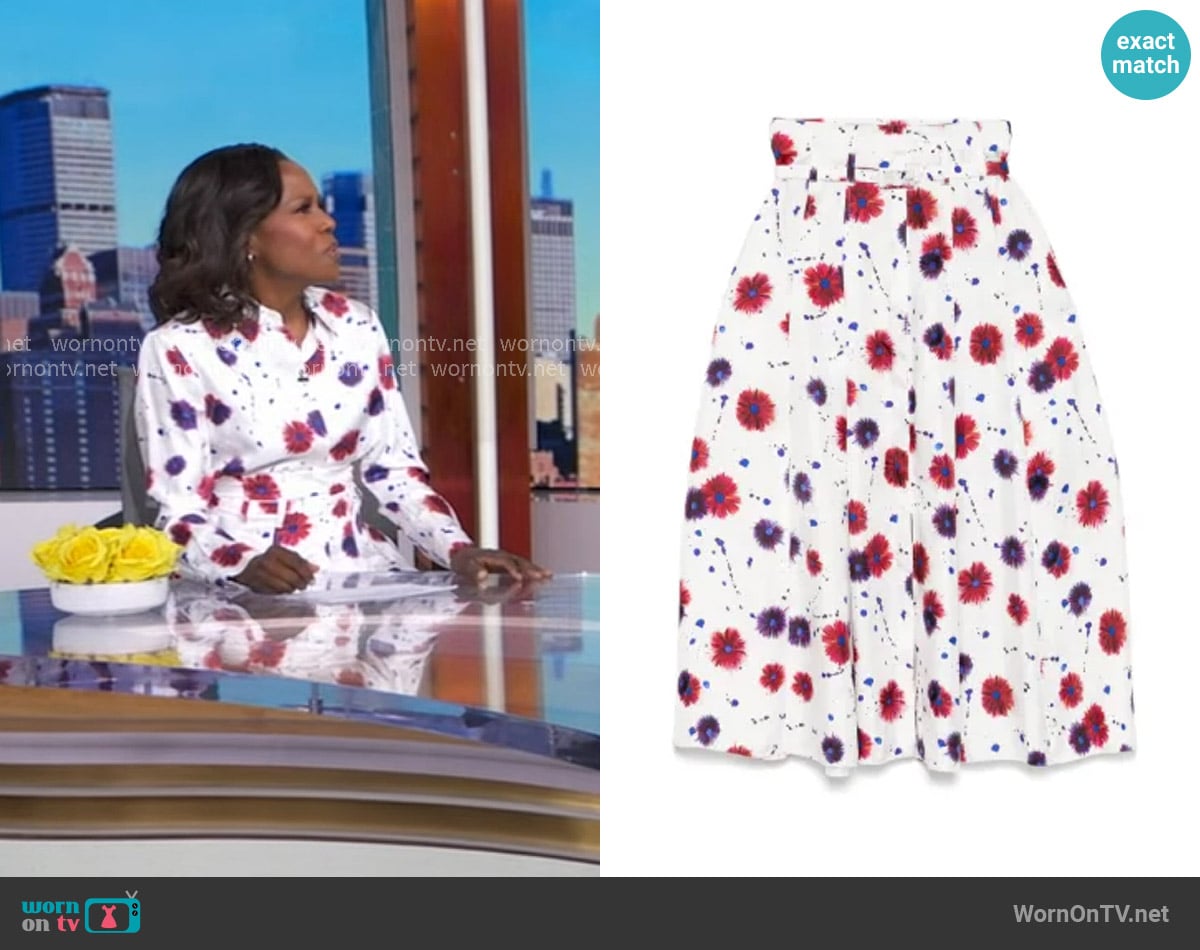 Gabriela Hearst Dugald skirt worn by Deborah Roberts on Good Morning America