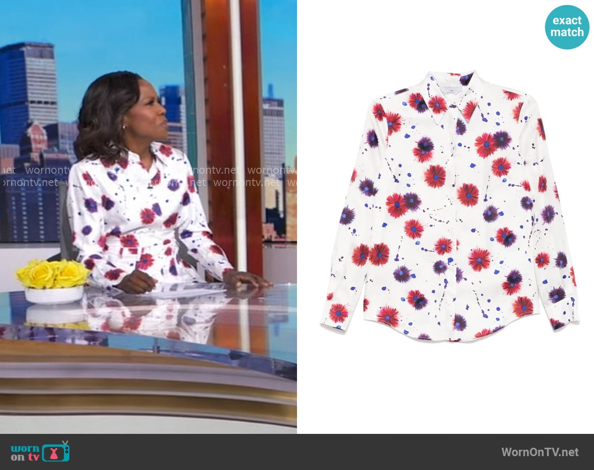 Gabriela Hearst Henri Shirt worn by Deborah Roberts on Good Morning America