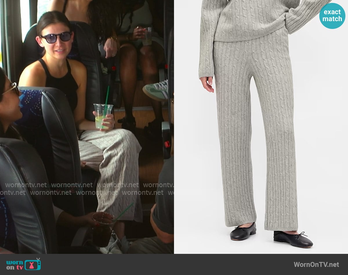 Gap CashSoft Cable-Knit Sweater Pants worn by Janet Caperna on The Valley