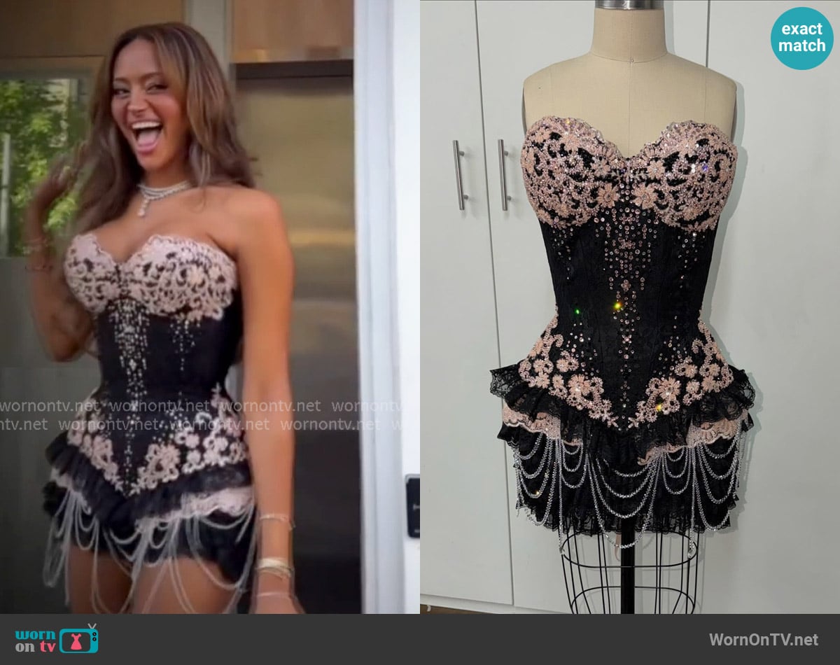 Garo Sparo Custom Beaded and Crystal Ensemble worn by Emira D’Spain on Next Gen NYC