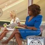 Gayle King’s blue v-neck dress on CBS Mornings