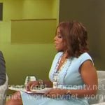 Gayle King’s light blue v-neck dress on CBS This Morning