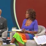 Gayle King’s rainbow striped dress on CBS Mornings