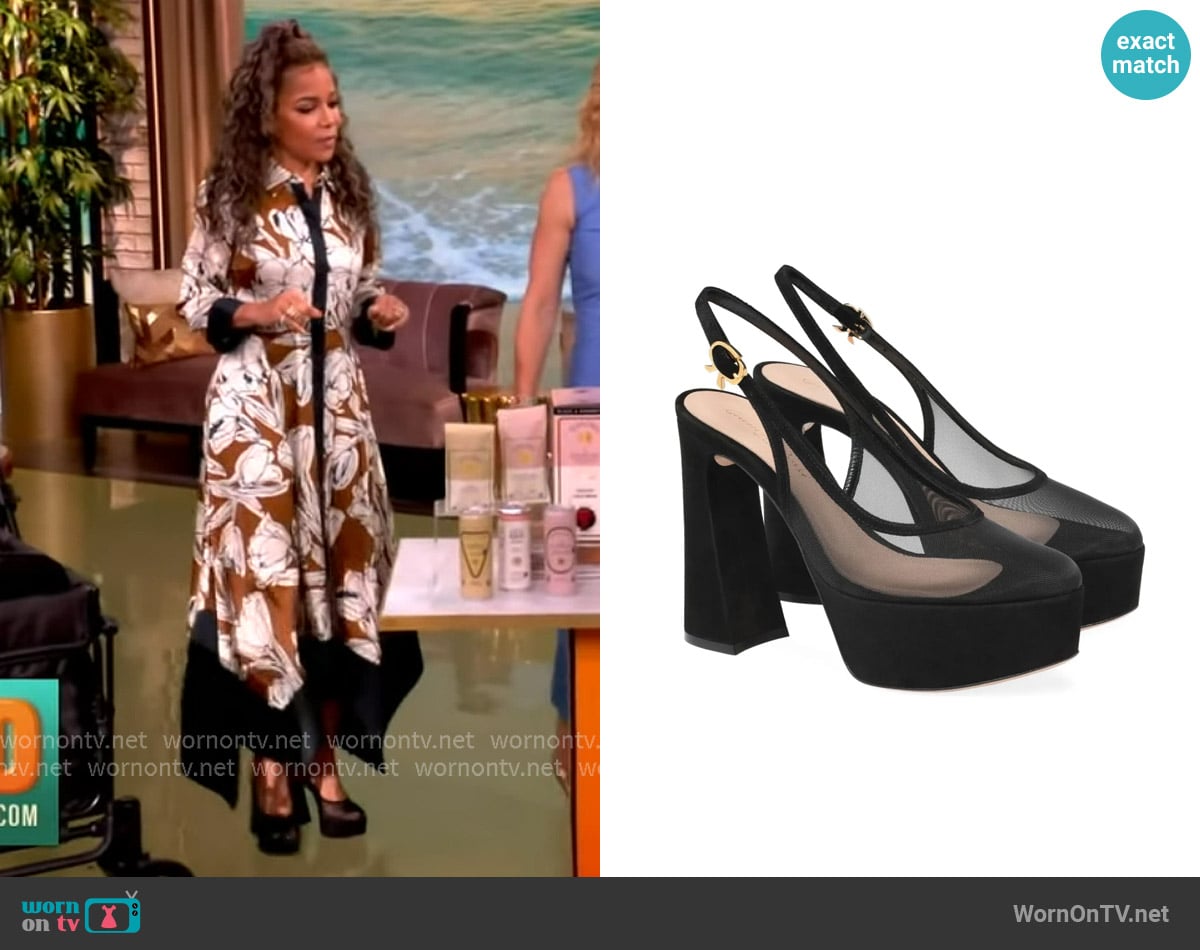 Gianvito Rossi Chopine pumps worn by Sunny Hostin on The View