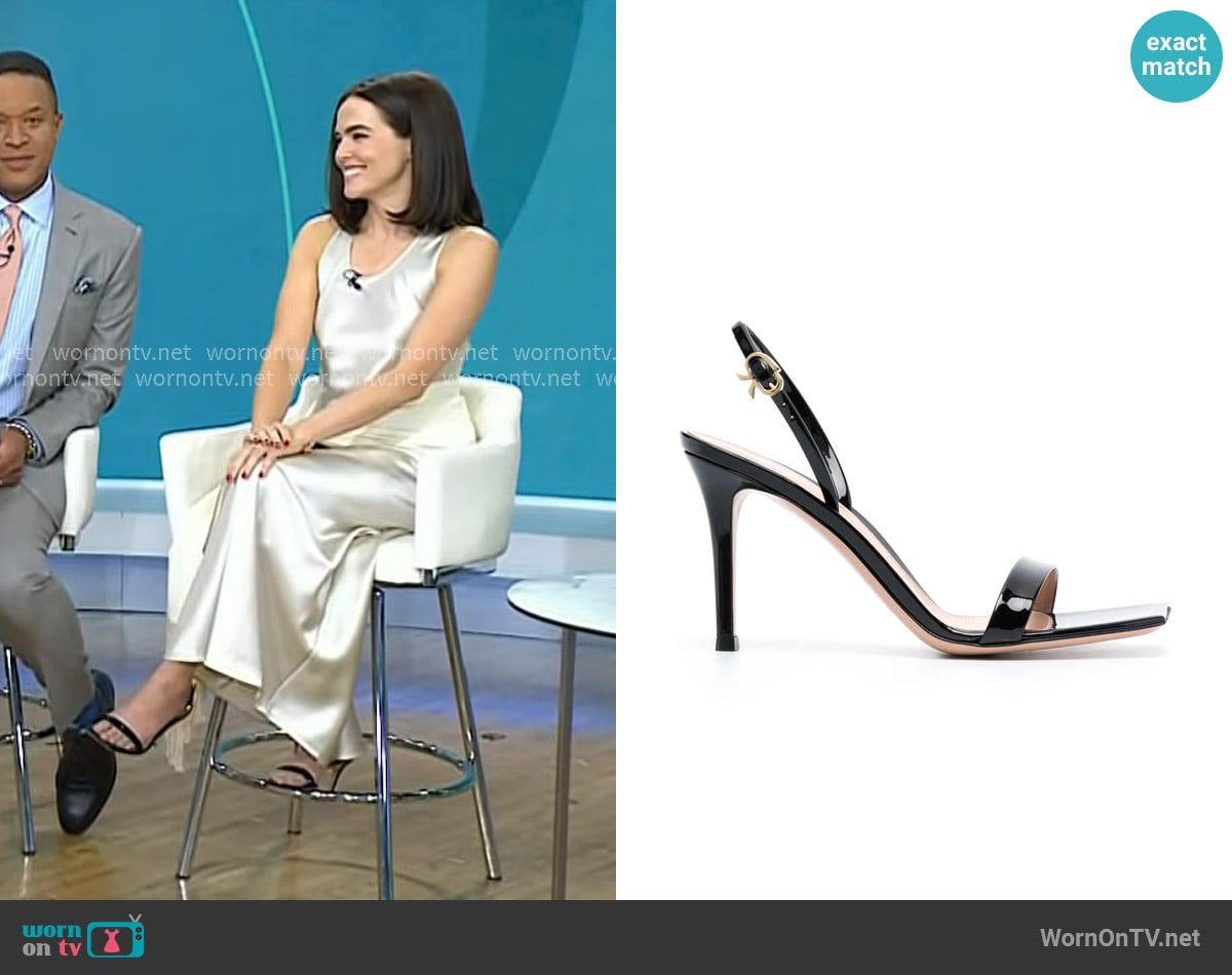 Zoey Deutch’s black heel sandals on Today Zoey Deutch’s black heel sandals on Today