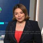 Gilma's navy blazer with white stitching on NBC News Daily