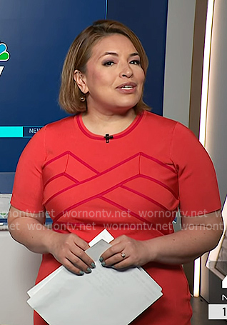 Gilma’s red short sleeve dress on NBC News Daily