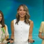Ginger's white sleeveless knit mini dress on Good Morning America