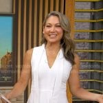 Ginger’s white tie neck dress on Good Morning America