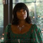 Green floral smocked dress on Sweet Magnolias