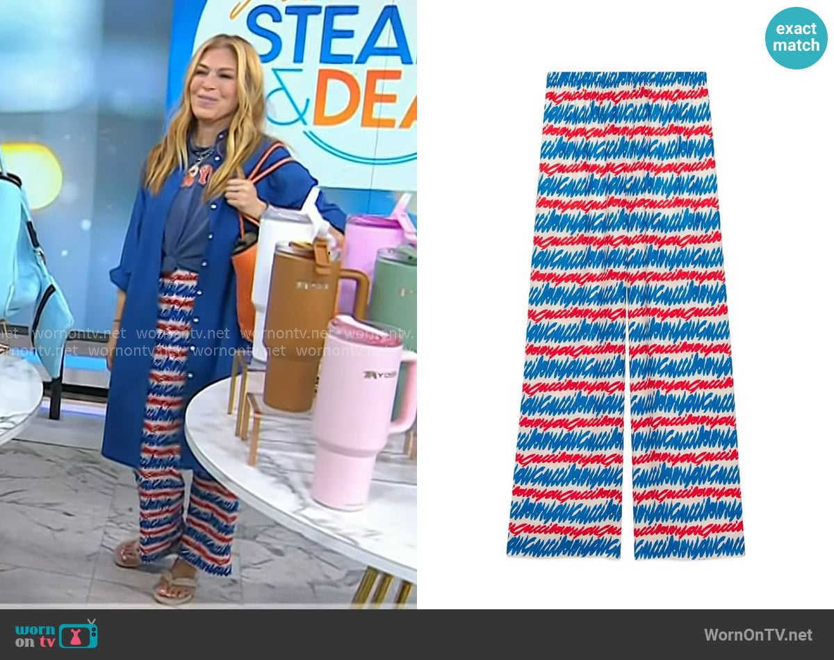 Gucci Gucci Loves You Silk Trousers worn by Jill Martin on Today