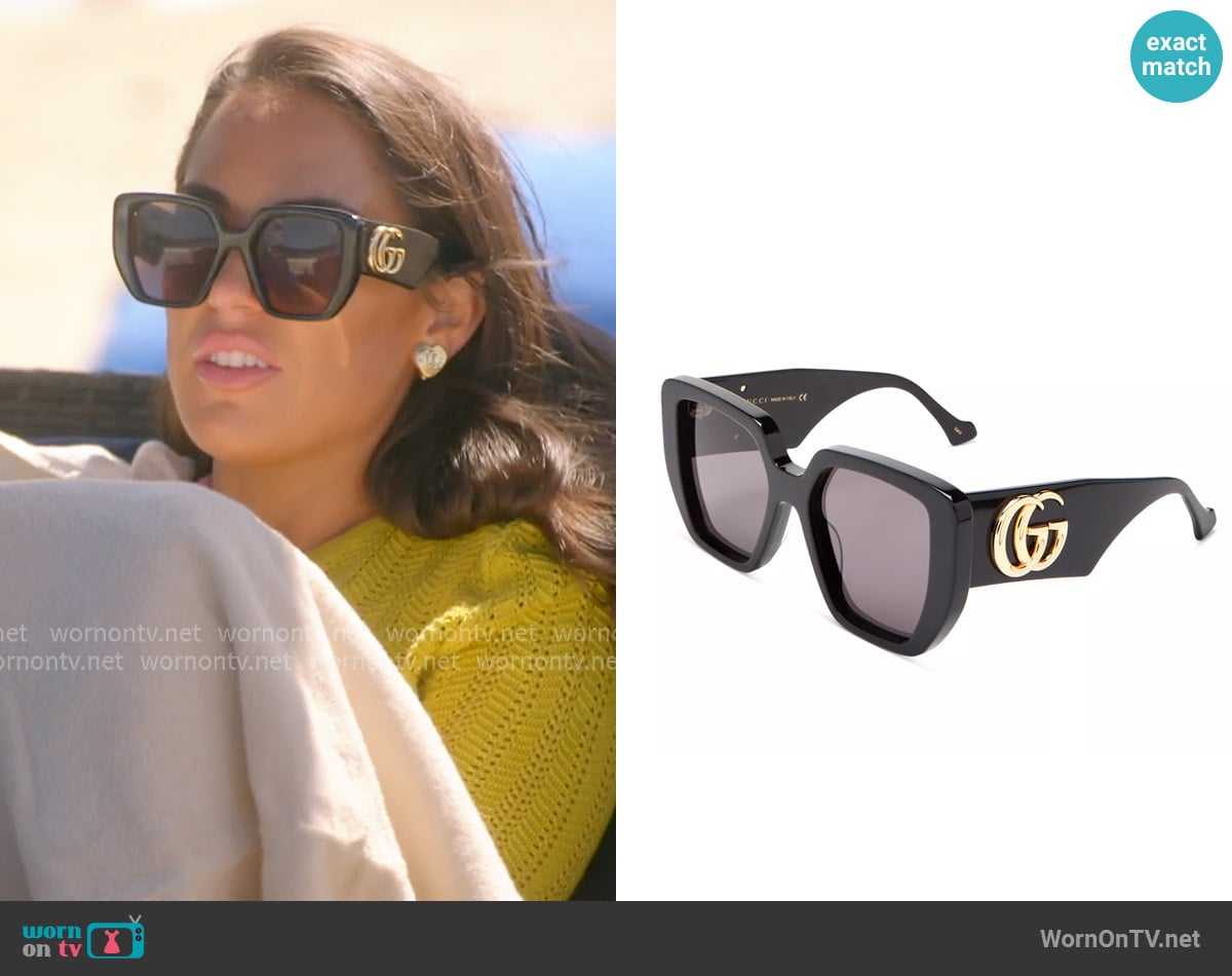Gucci Square Sunglasses worn by Rosie DiMare on The Real Housewives of Rhode Island