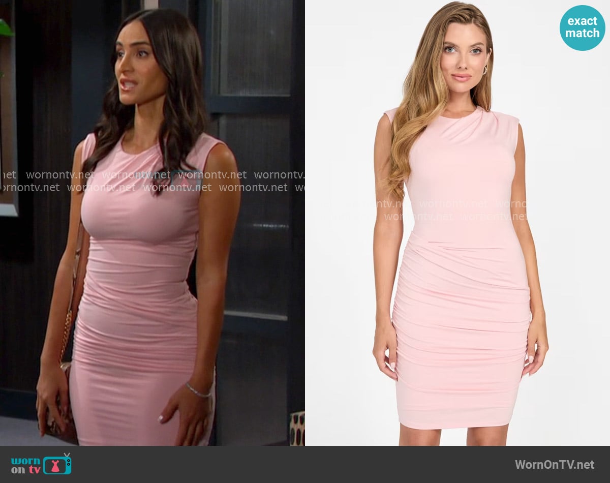 Guess Eco Jolie Shirring Dress worn by Gabi Hernandez (Cherie Jimenez) on Days of our Lives