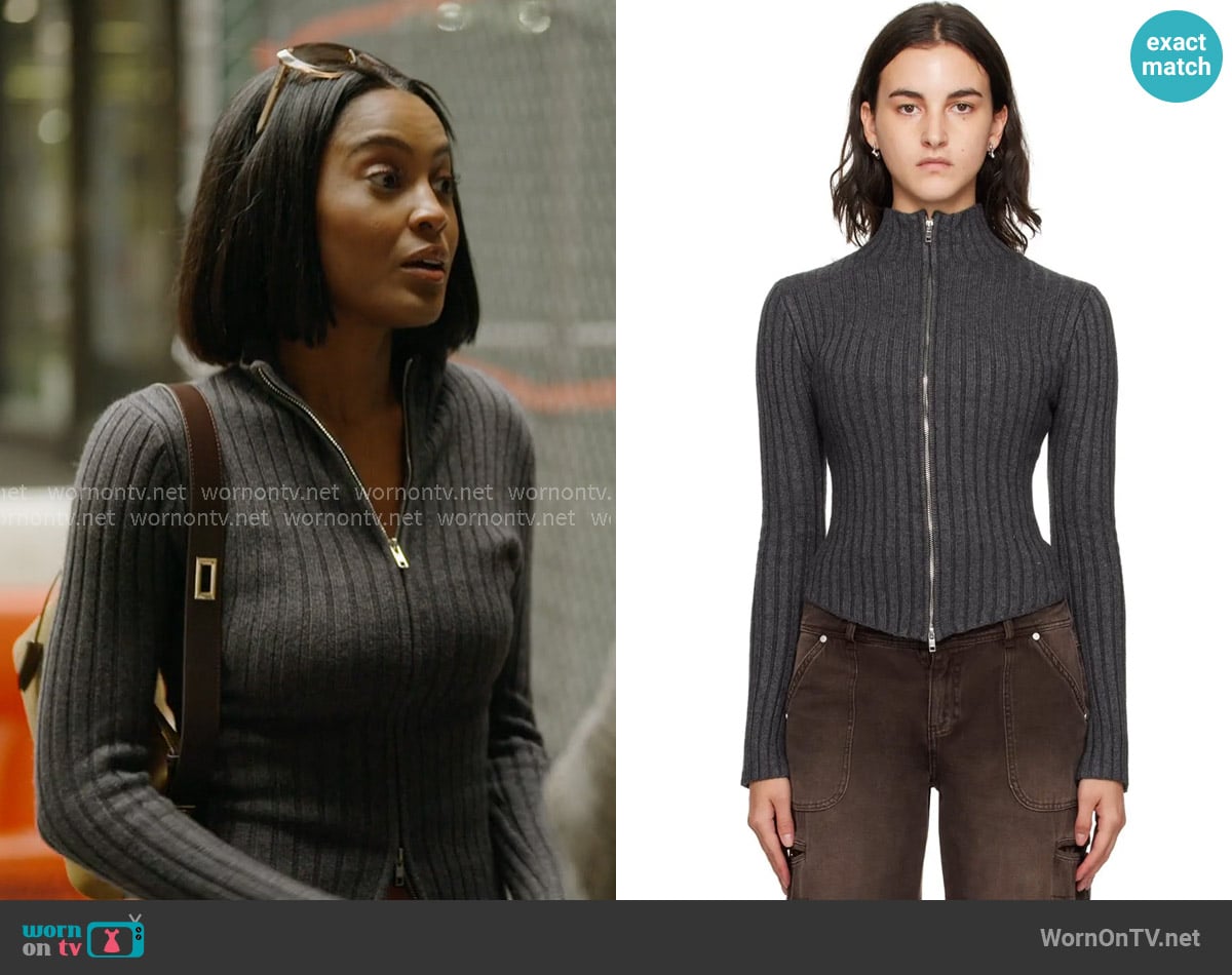 Guizio Nell Cardigan in Gray worn by  on In The City