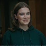 Hannah’s teal hoodie on Off Campus