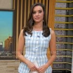 Hanna's blue gingham sleeveless jacket on Good Morning America