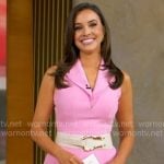 Hanna's pink sleeveless midi dress on Good Morning America