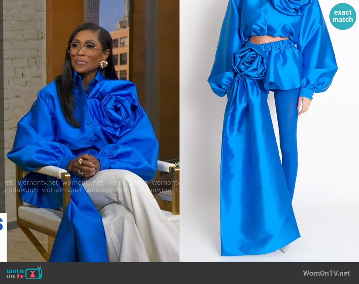 Harbison Flora Galaxy Miniskirt in Capri worn by Dr. Jackie Walters on Good Morning America