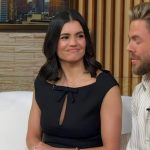 Hayley Erbert’s bow keyhole top and skirt on Good Morning America